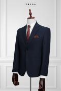 396 Bộ Vest Nam Xanh Đen Gân Đậm 2 Nút #2